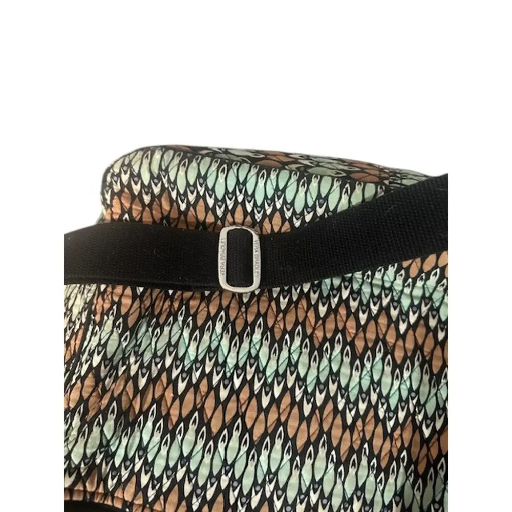 Vera Bradley Brown Multi-Color Sierra Stream Pattern Laptop Messenger Bag Women